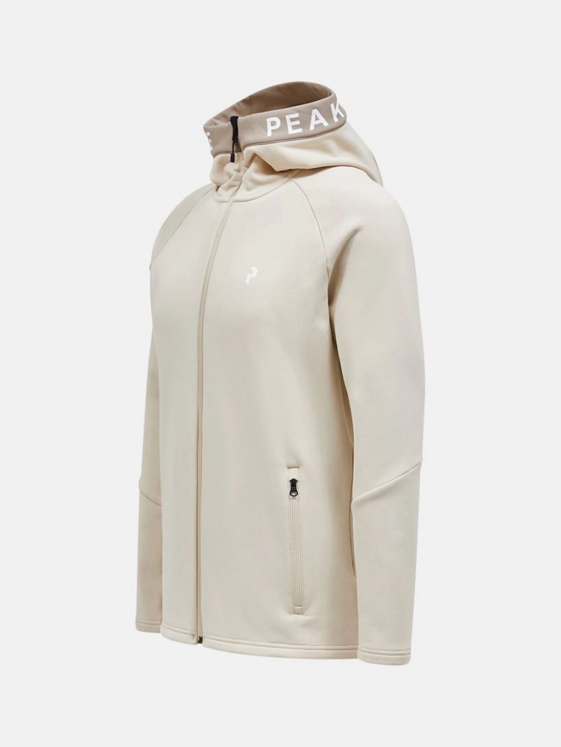 Peak Performance Rider Zip Hood Men's Jacket Beige / Beige | CAK72-511