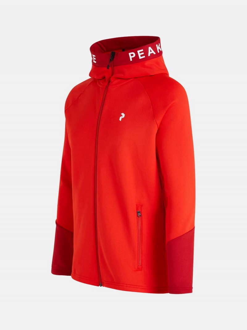 Peak Performance Rider Zip Hood Men's Jacket Red / Red | BNR42-471