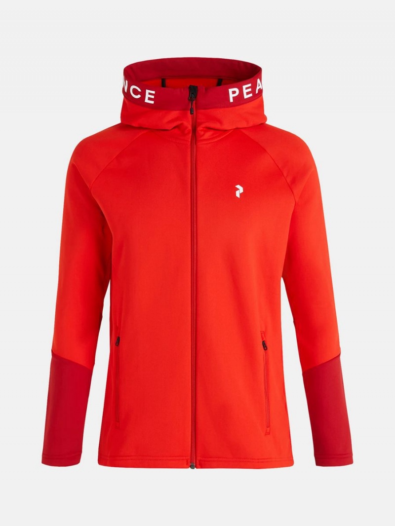 Peak Performance Rider Zip Hood Men\'s Jacket Red / Red | BNR42-471