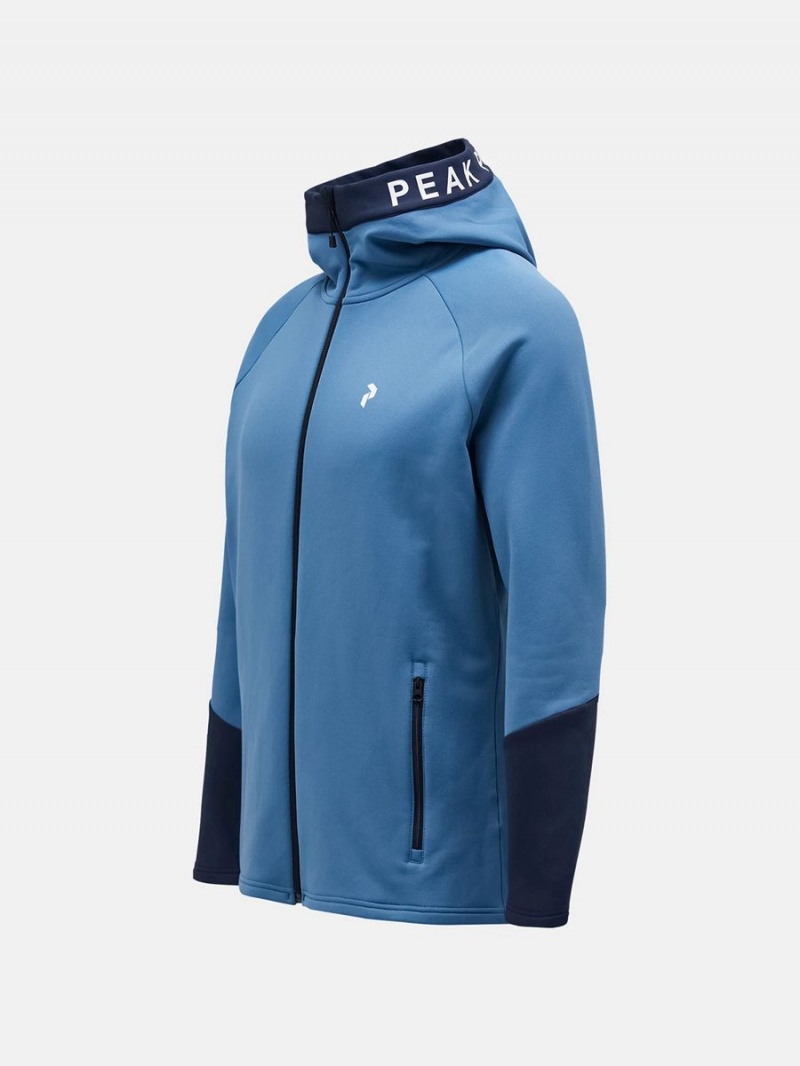 Peak Performance Rider Zip Hood Men's Jacket Blue / Navy | FEA70-532