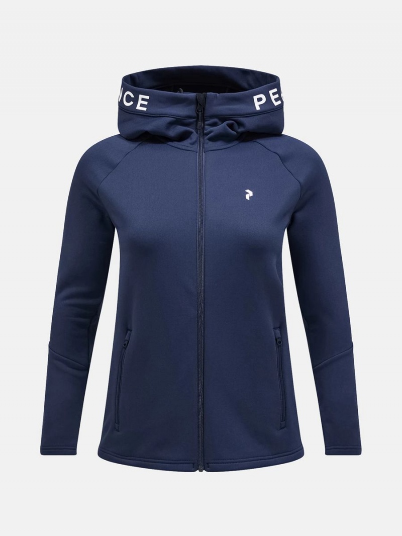 Peak Performance Rider Zip Hood Women's Jacket Navy | LXK16-167