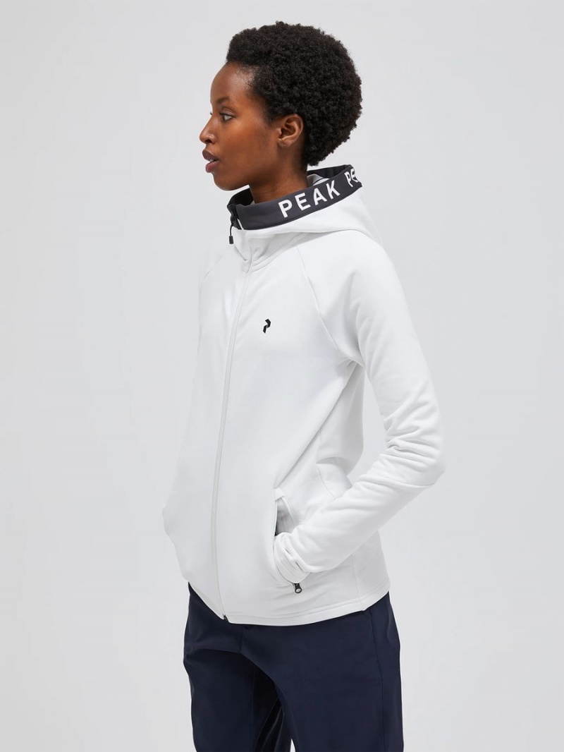 Peak Performance Rider Zip Hood Women's Jacket White / Grey | UCH67-207