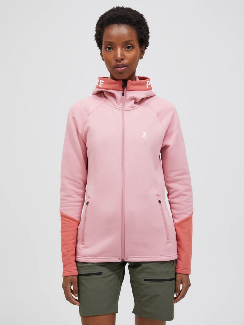 Peak Performance Rider Zip Hood Women's Jacket Pink / Pink | EZQ80-277