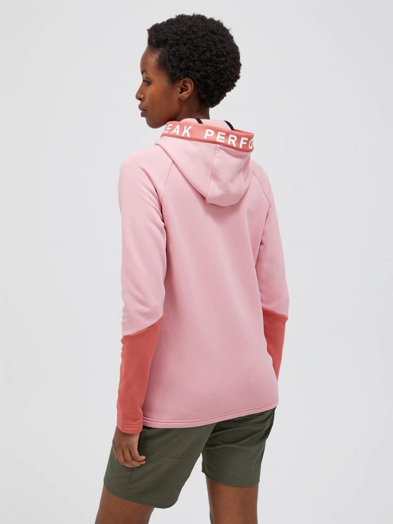 Peak Performance Rider Zip Hood Women's Jacket Pink / Pink | EZQ80-277