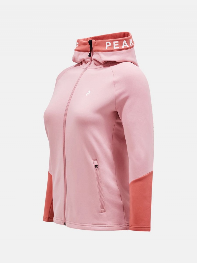 Peak Performance Rider Zip Hood Women's Jacket Pink / Pink | EZQ80-277