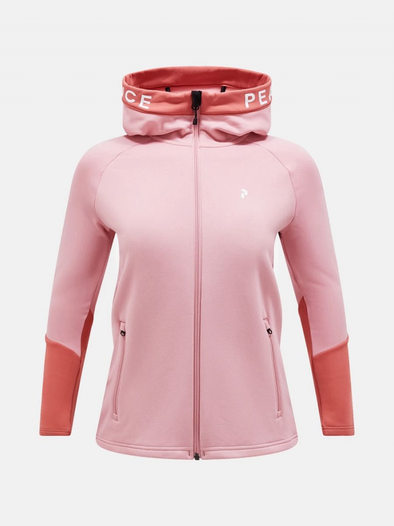 Peak Performance Rider Zip Hood Women\'s Jacket Pink / Pink | EZQ80-277