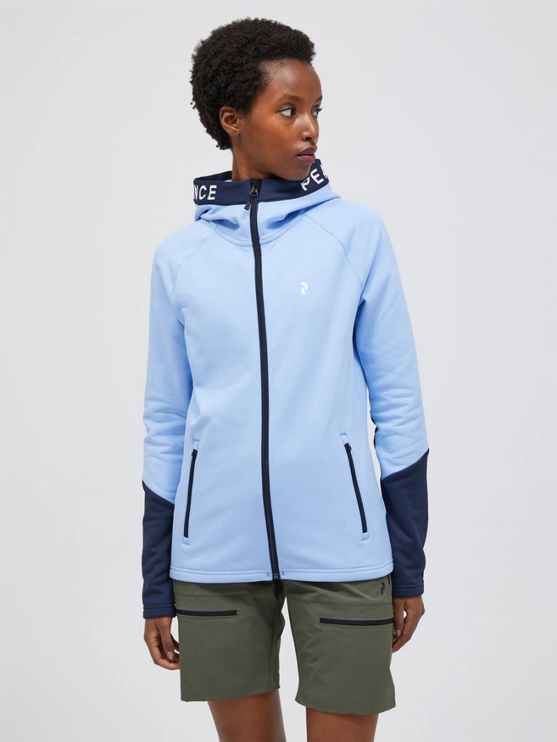 Peak Performance Rider Zip Hood Women's Jacket Blue / Navy | RVK16-098