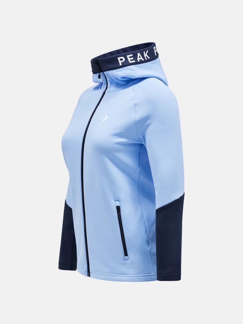 Peak Performance Rider Zip Hood Women's Jacket Blue / Navy | RVK16-098