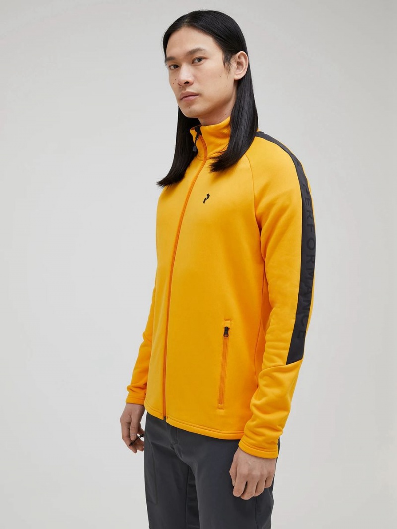 Peak Performance Rider Zip Men's Jacket Yellow / Grey | KMJ86-098