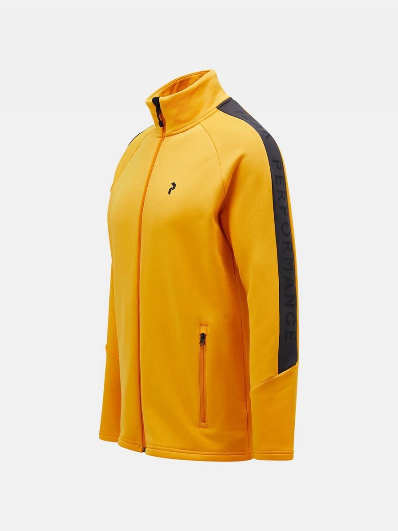 Peak Performance Rider Zip Men's Jacket Yellow / Grey | KMJ86-098