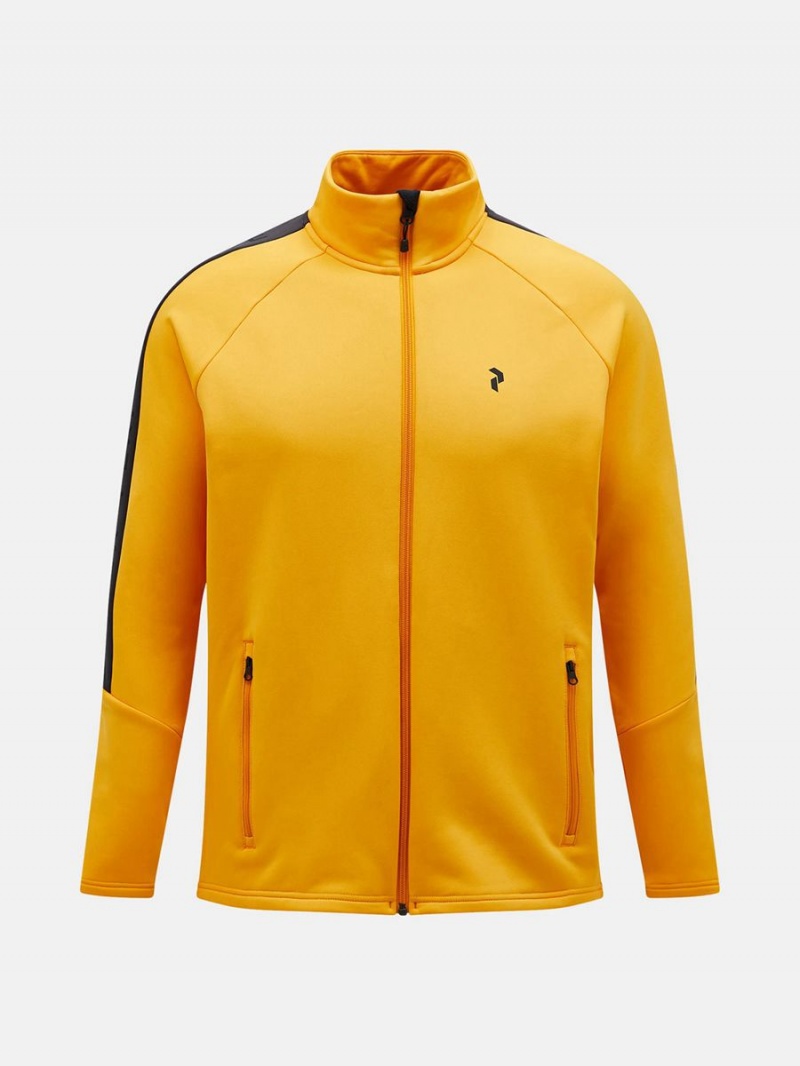 Peak Performance Rider Zip Men\'s Jacket Yellow / Grey | KMJ86-098