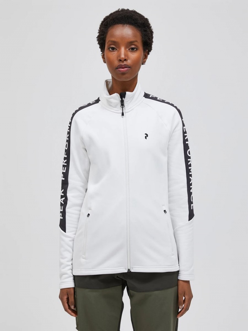 Peak Performance Rider Zip Women's Jacket White / Grey | IYK93-122