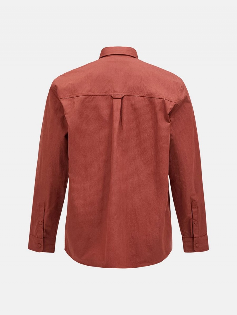 Peak Performance Ripstop Men's Shirt Burgundy | VNL68-502