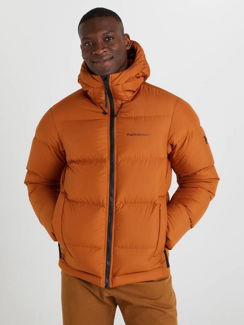 Peak Performance Rivel Men's Down Jacket Orange | RMR15-736