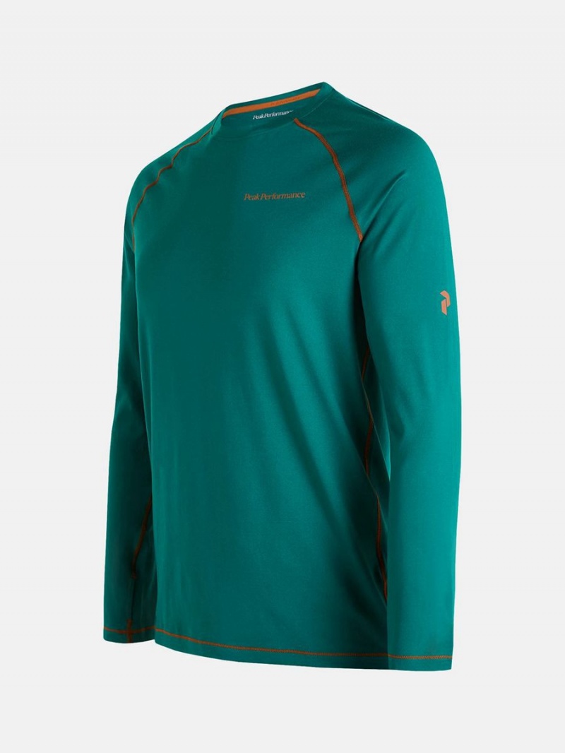 Peak Performance Spirit Crew Men's Top Green / Orange | BJM05-459