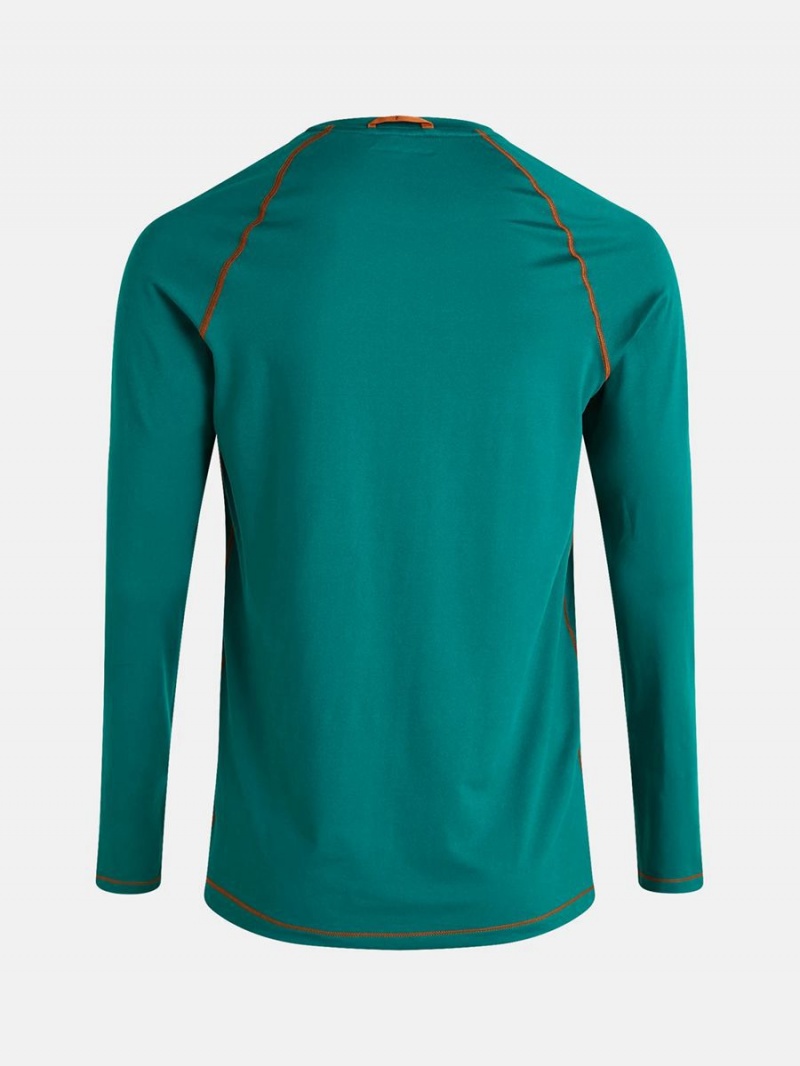 Peak Performance Spirit Crew Men's Top Green / Orange | BJM05-459