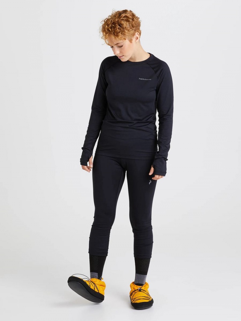 Peak Performance Spirit Crew Women's Top Black | SYZ81-335