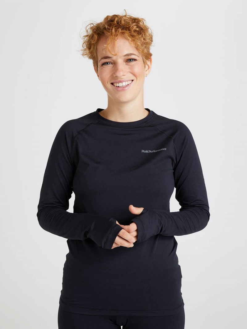 Peak Performance Spirit Crew Women's Top Black | SYZ81-335