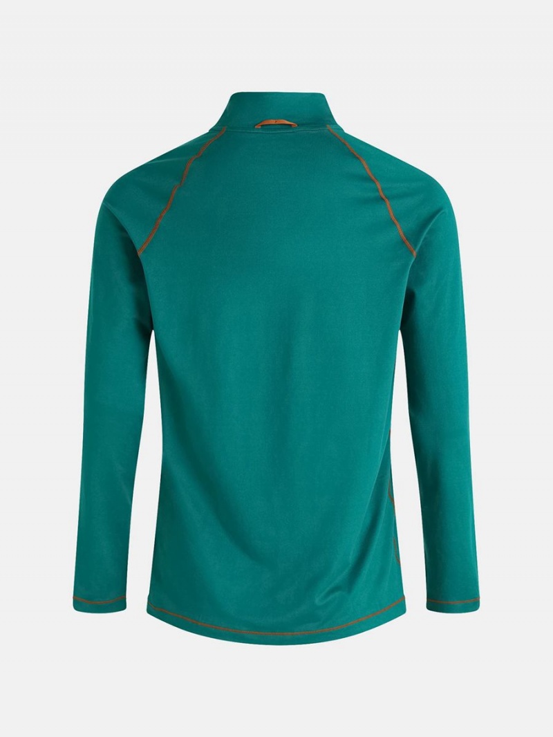 Peak Performance Spirit Half Zip Men's Top Green / Orange | CWW65-116