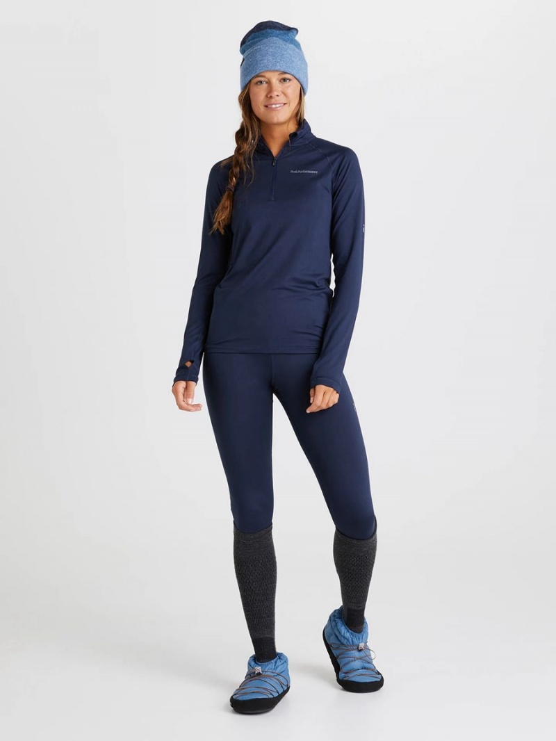 Peak Performance Spirit Half Zip Women's Top Navy | SFE73-809