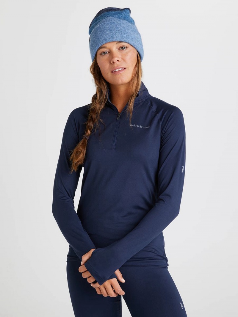 Peak Performance Spirit Half Zip Women's Top Navy | SFE73-809