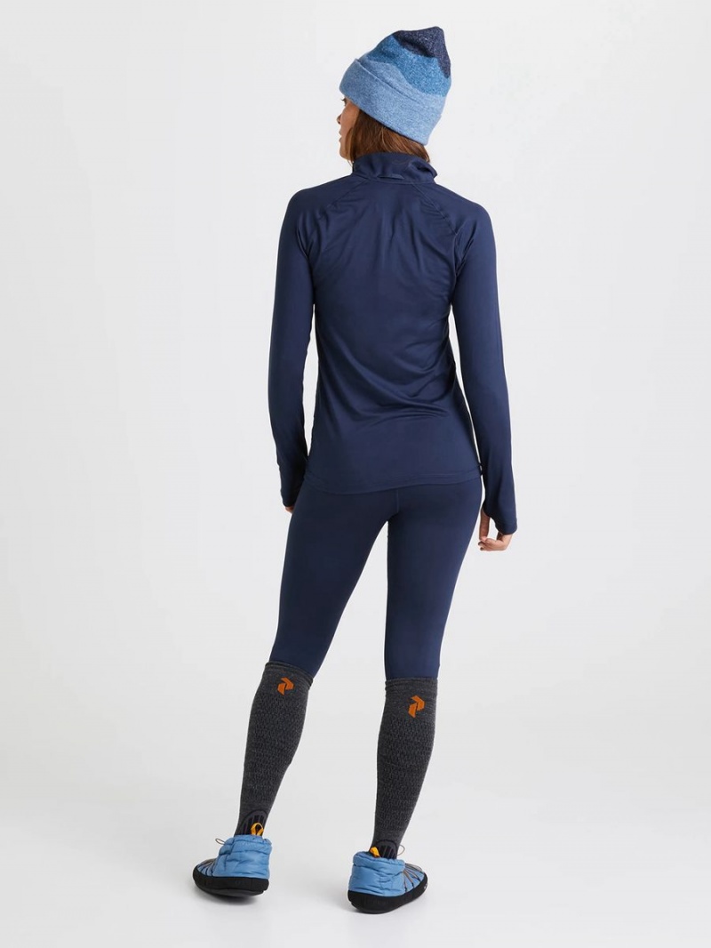 Peak Performance Spirit Half Zip Women's Top Navy | SFE73-809