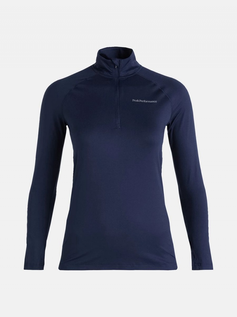 Peak Performance Spirit Half Zip Women\'s Top Navy | SFE73-809