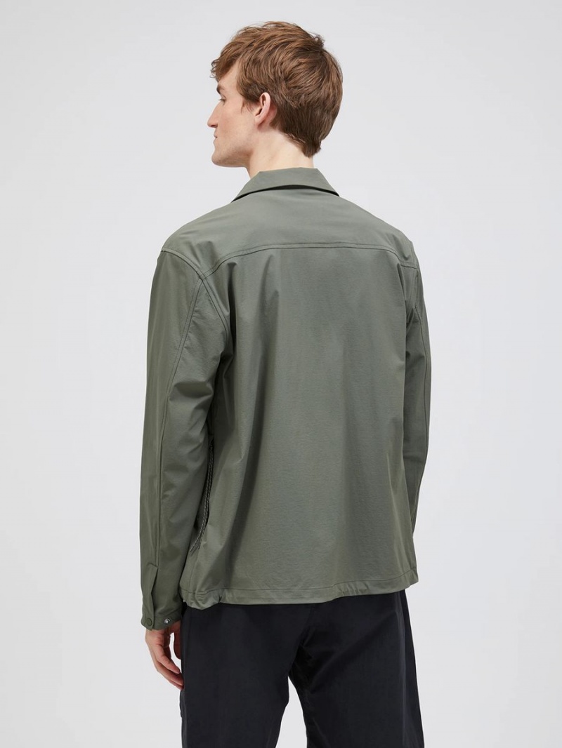 Peak Performance Stretch Coach Men's Wind Jacket Green | EKF26-397