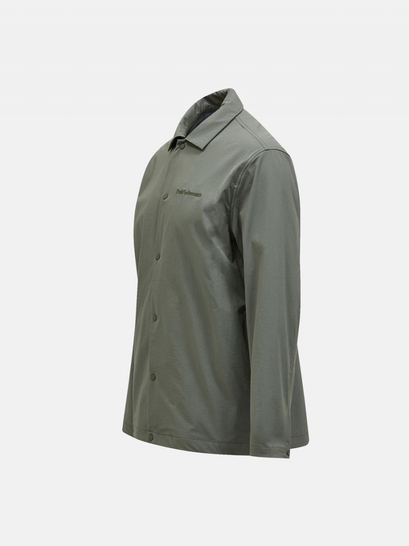 Peak Performance Stretch Coach Men's Wind Jacket Green | EKF26-397