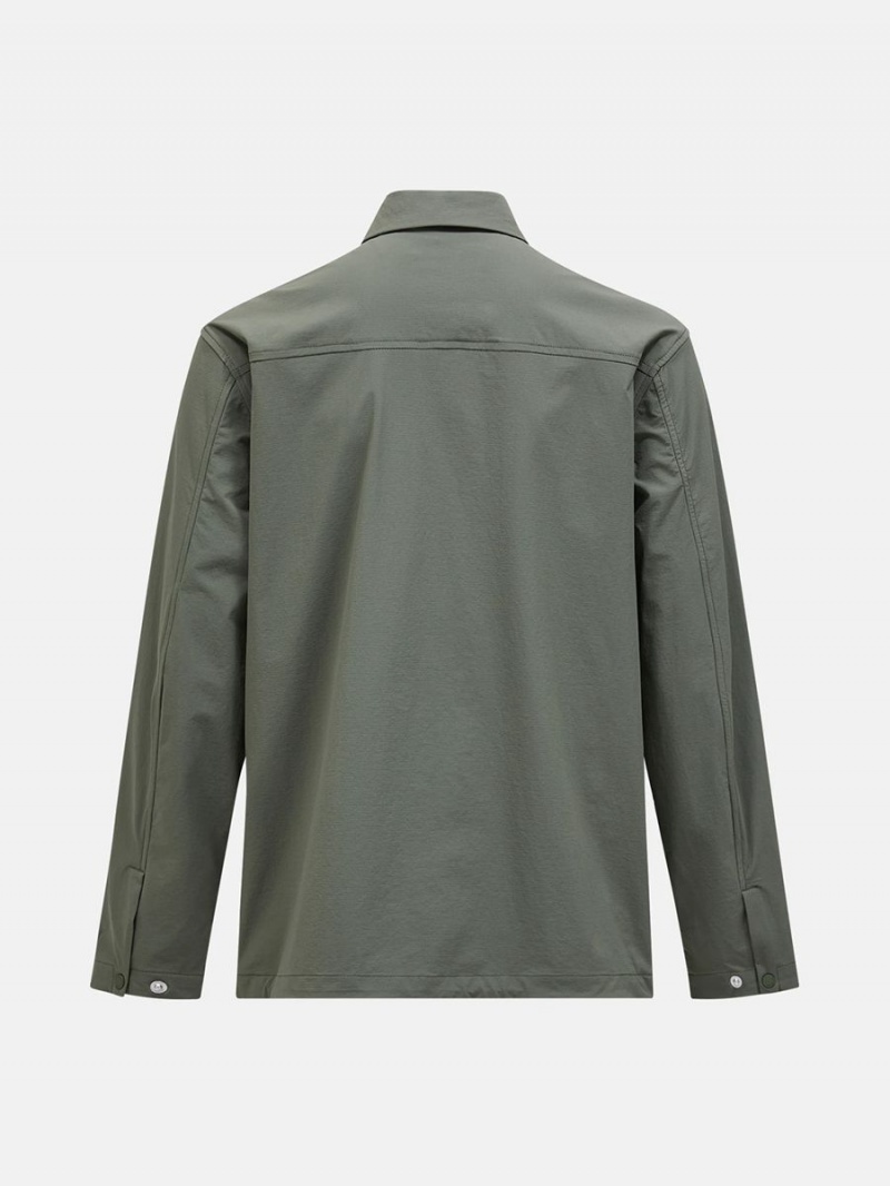 Peak Performance Stretch Coach Men's Wind Jacket Green | EKF26-397