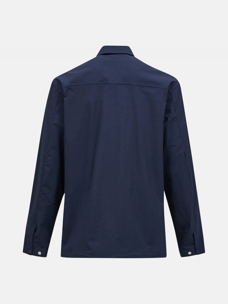 Peak Performance Stretch Coach Men's Wind Jacket Navy | DOS07-392