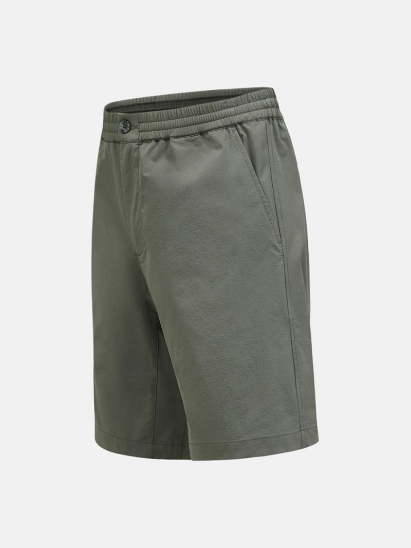 Peak Performance Stretch Drawstring Men's Shorts Green | JYH24-838