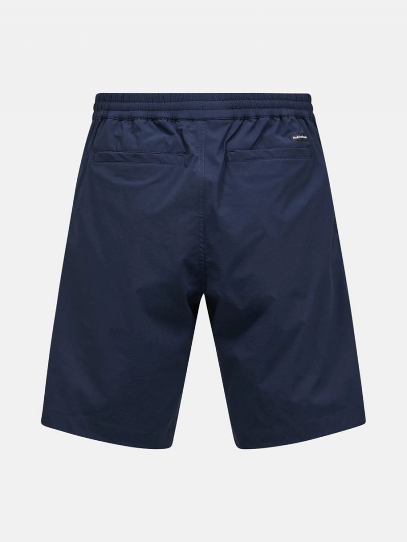 Peak Performance Stretch Drawstring Men's Shorts Navy | REL55-716