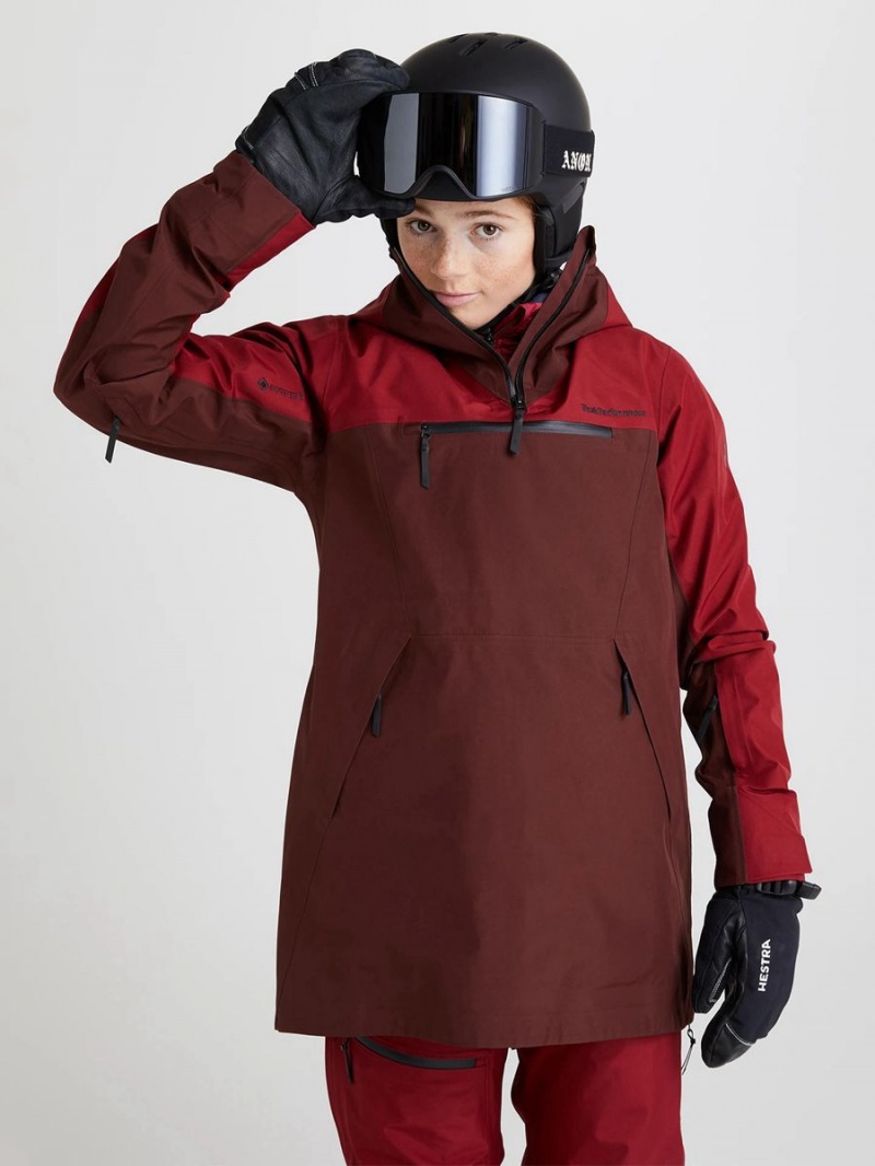 Peak Performance Vertical Gore-Tex 3L Anorak Women's Ski Jacket Red / Burgundy | OHH91-763