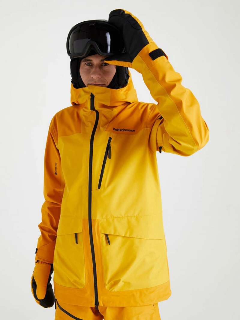 Peak Performance Vertical Gore-Tex 3L Men's Ski Jacket Yellow / Gold | DCL95-558