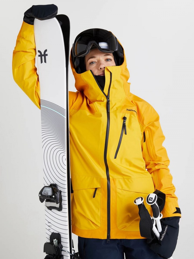 Peak Performance Vertical Gore-Tex 3L Women's Ski Jacket Gold / Yellow | BEX75-841