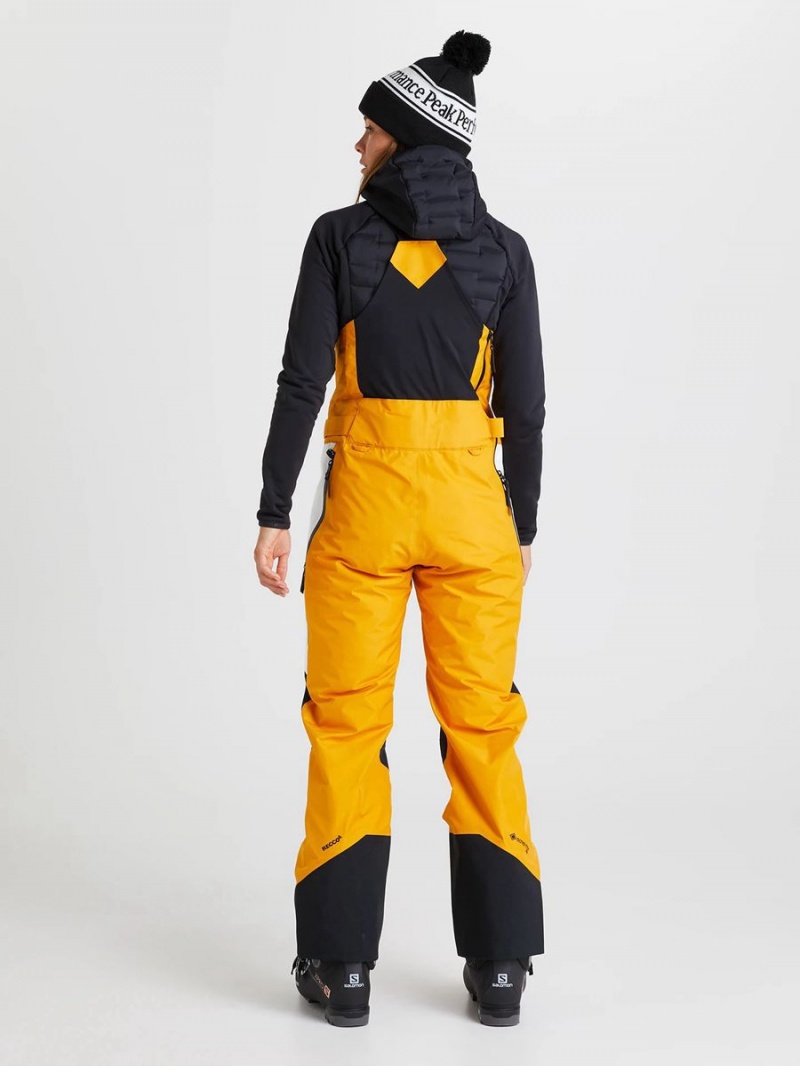 Peak Performance Vertical Gore-Tex Pro 3L Bib Women's Ski Pants Yellow / White | XEI03-612