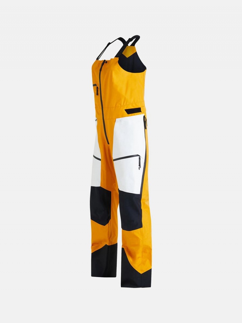 Peak Performance Vertical Gore-Tex Pro 3L Bib Women's Ski Pants Yellow / White | XEI03-612