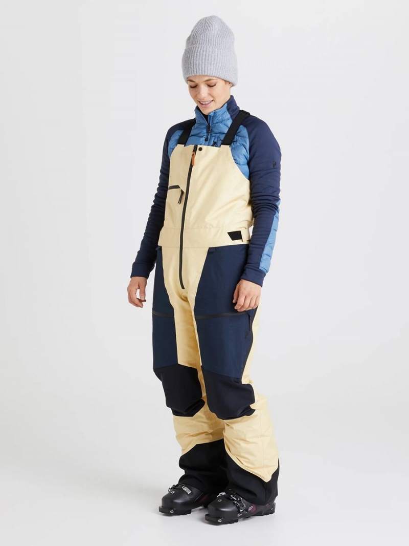 Peak Performance Vertical Gore-Tex Pro 3L Bib Women's Ski Pants Yellow / Navy | GSV32-795