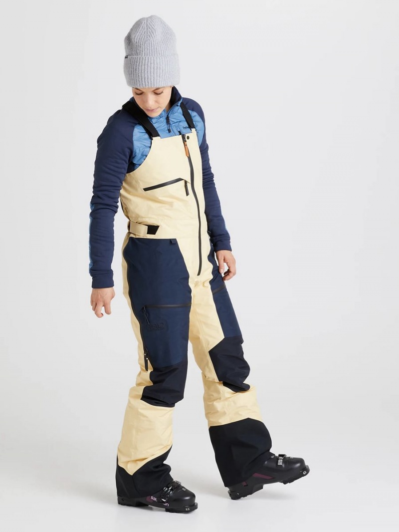 Peak Performance Vertical Gore-Tex Pro 3L Bib Women's Ski Pants Yellow / Navy | GSV32-795