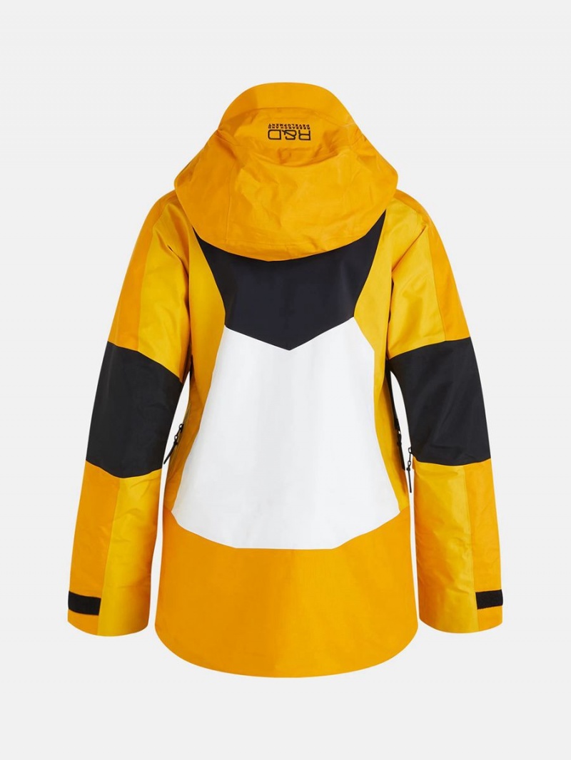 Peak Performance Vertical Gore-Tex Pro 3L Women's Ski Jacket Yellow / White | MNJ46-110