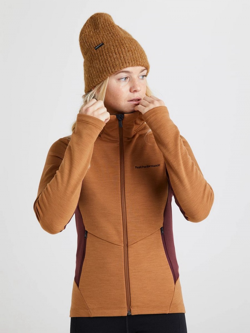 Peak Performance Vertical Mid Hood Women's Jacket Brown / Burgundy | OPE80-105