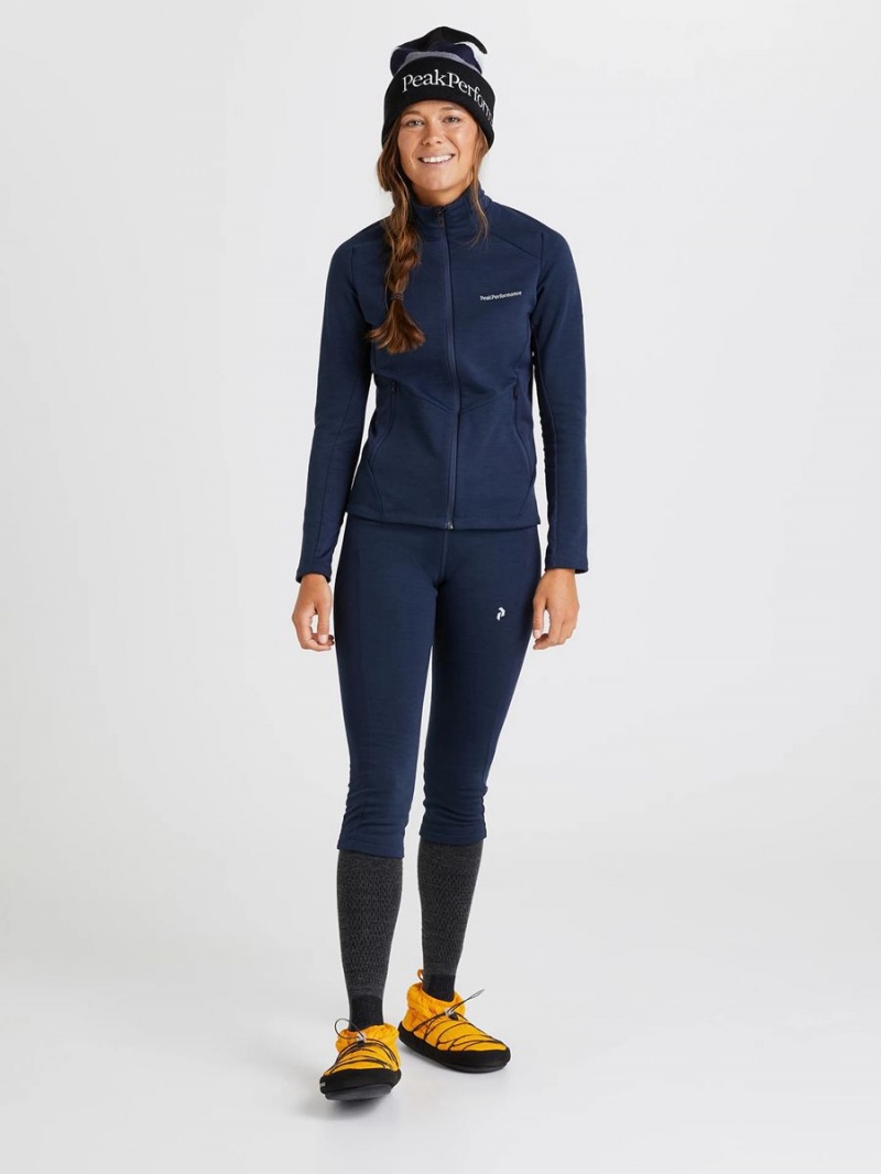 Peak Performance Vertical Mid Women's Leggings Navy / Navy | IGM48-200