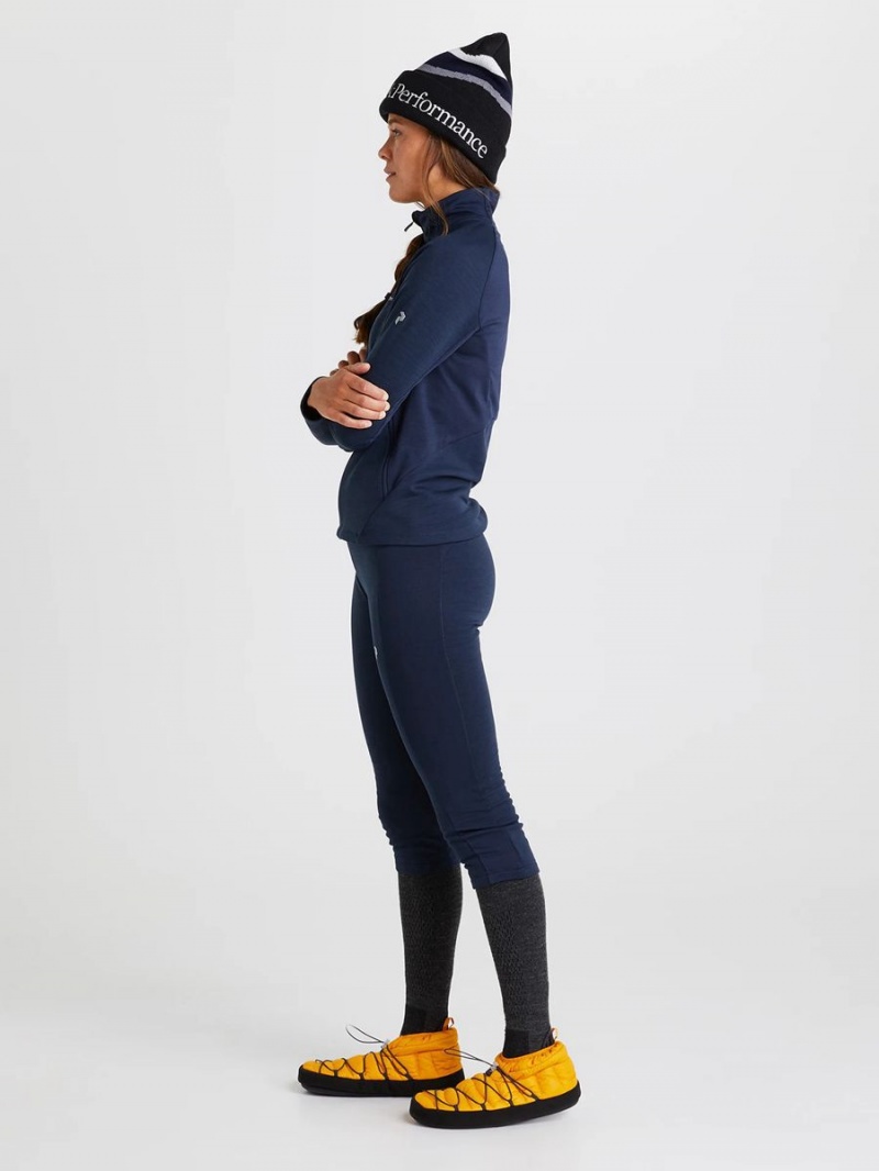 Peak Performance Vertical Mid Women's Leggings Navy / Navy | IGM48-200