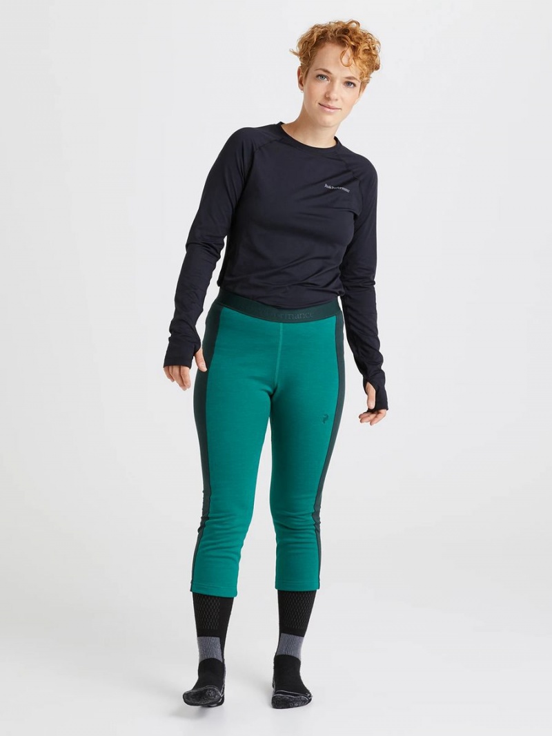 Peak Performance Vertical Mid Women's Leggings Green / Green | KXX86-198