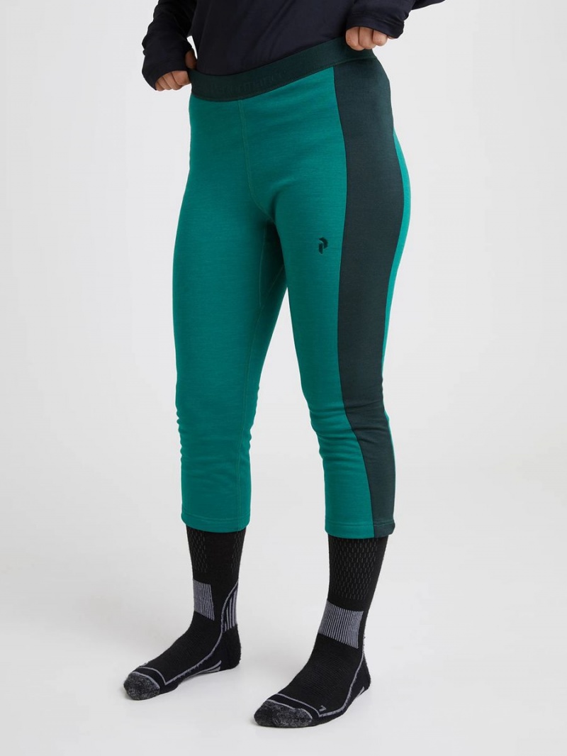 Peak Performance Vertical Mid Women's Leggings Green / Green | KXX86-198