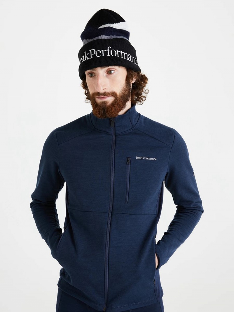 Peak Performance Vertical Mid Zip Men's Jacket Navy | FVL05-809