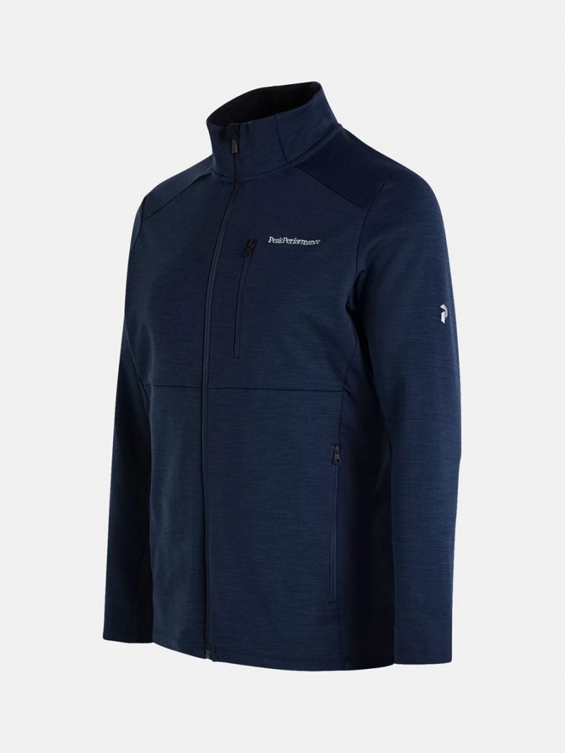 Peak Performance Vertical Mid Zip Men's Jacket Navy | FVL05-809