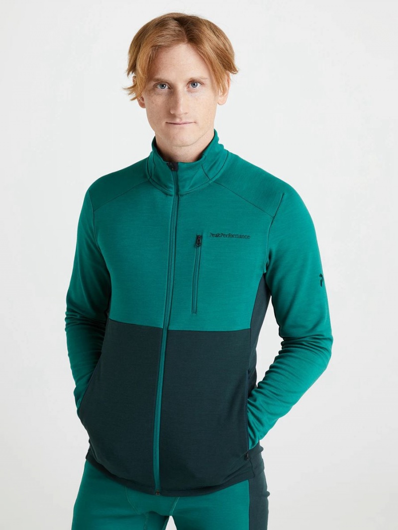 Peak Performance Vertical Mid Zip Men's Jacket Green / Green | VNA55-548