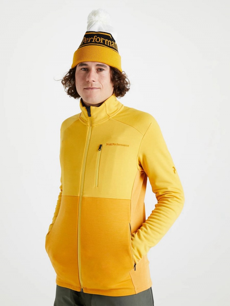 Peak Performance Vertical Mid Zip Men's Jacket Gold / Yellow | ALW57-378